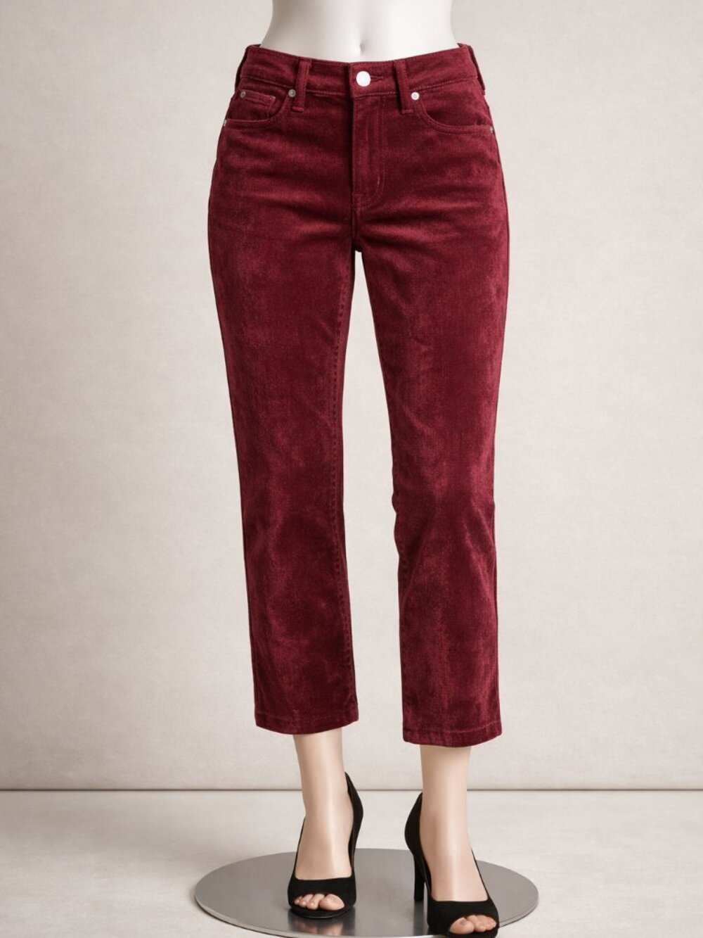 Fidelity Taylor Straight Crop – Velvet Wine Red (Size 24)